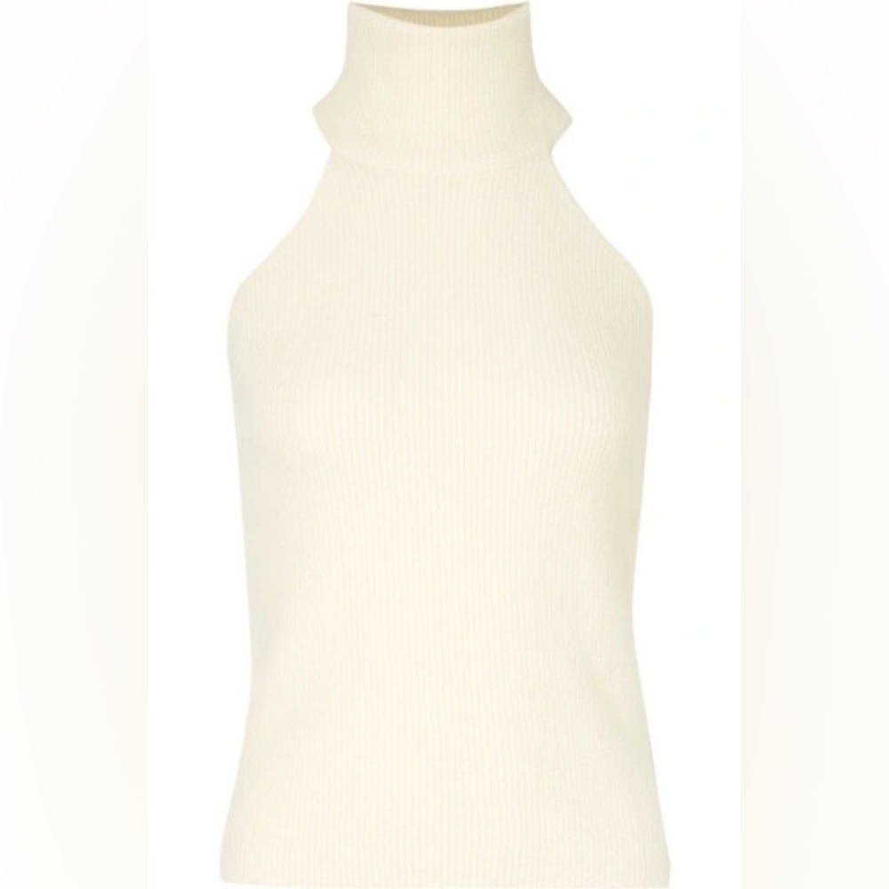 Jacquemus La Maille Baho Cream Sleeveless Turtleneck Sweater 42 NWT! $420